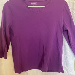 L. L. Bean Purple 3/4 Sleeve women's Like new Large Top
